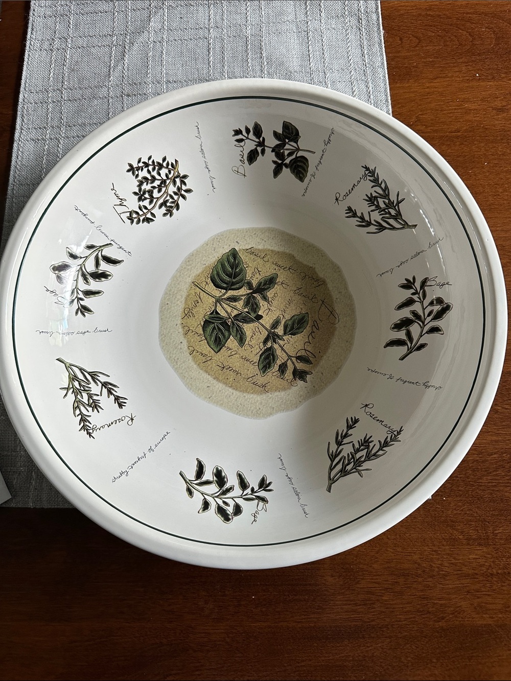 “Savoury Tyme” Pasta Serving Bowl in White by Himark